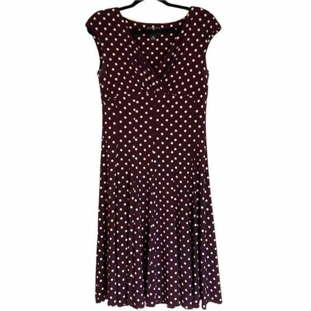 American Living Polkadot Sleeveless Purple Size 8 Career‎
